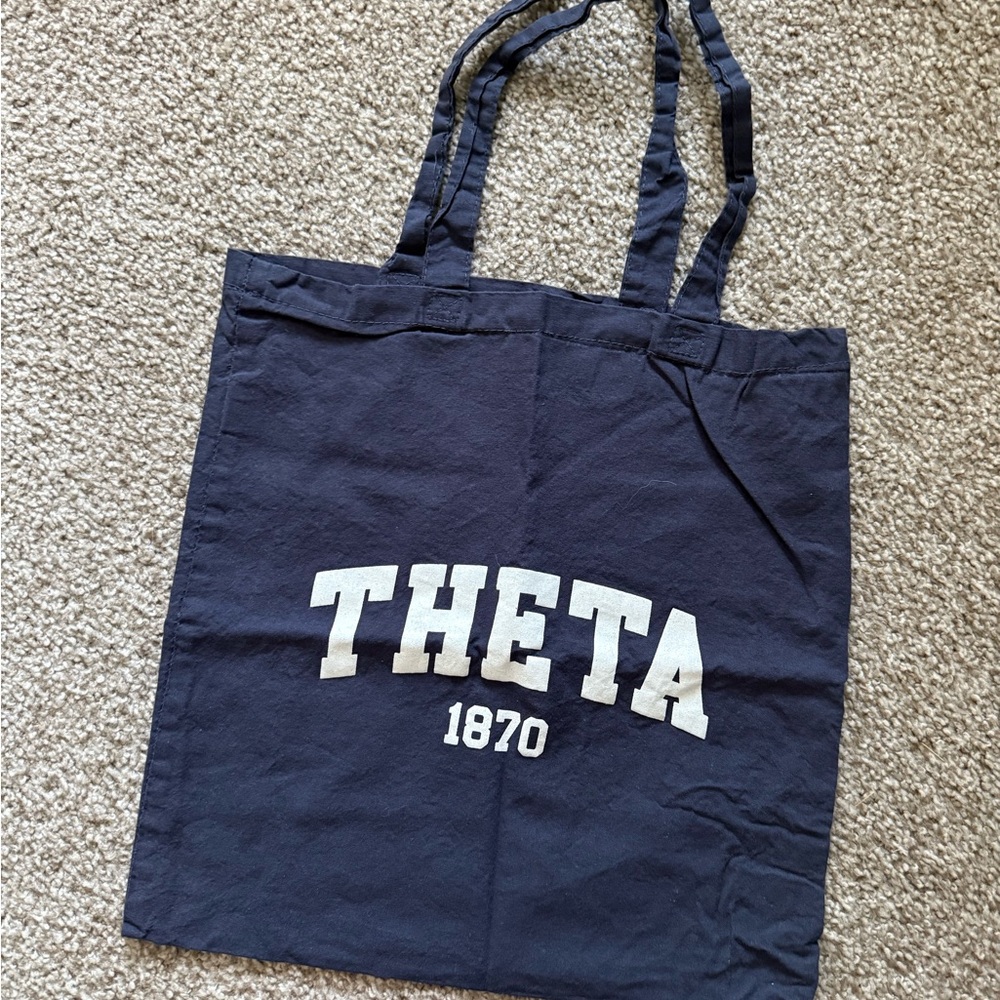 Navy Blue Theta Tote Bag